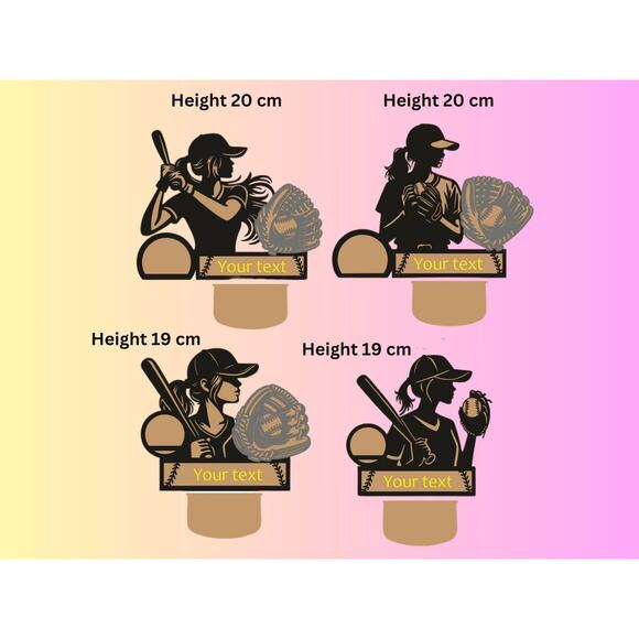 Personalized Baseball Girl Sign Laser Engraved Gift Custom Plaque Sports Trophy - Picture 2 of 5